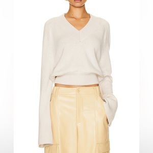 HELSA
Talena V Neck Sweater in Light Oat